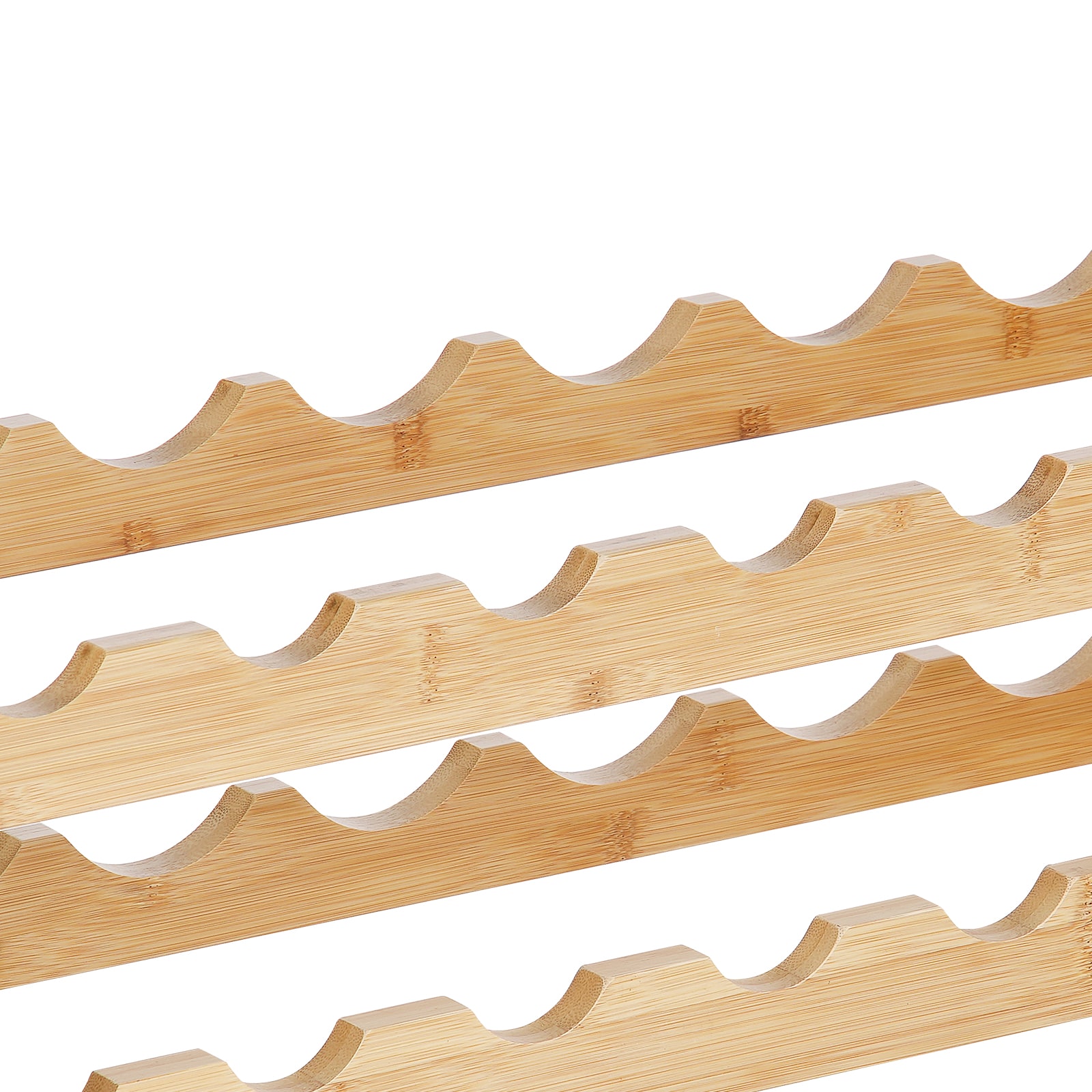 18 Bottle Stackable Modular Wine Rack Bamboo Wood Display Shelf 2-Tier_voghion.com